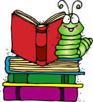 bookworm on books clipart