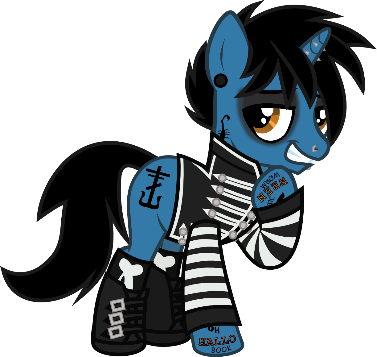 digital art of black parade frank iero as a my little pony