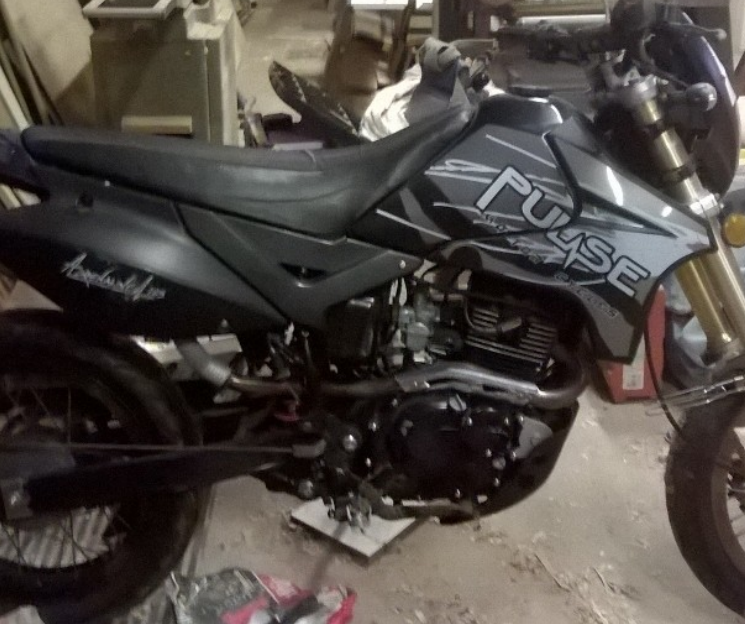 motorbike in a workshop